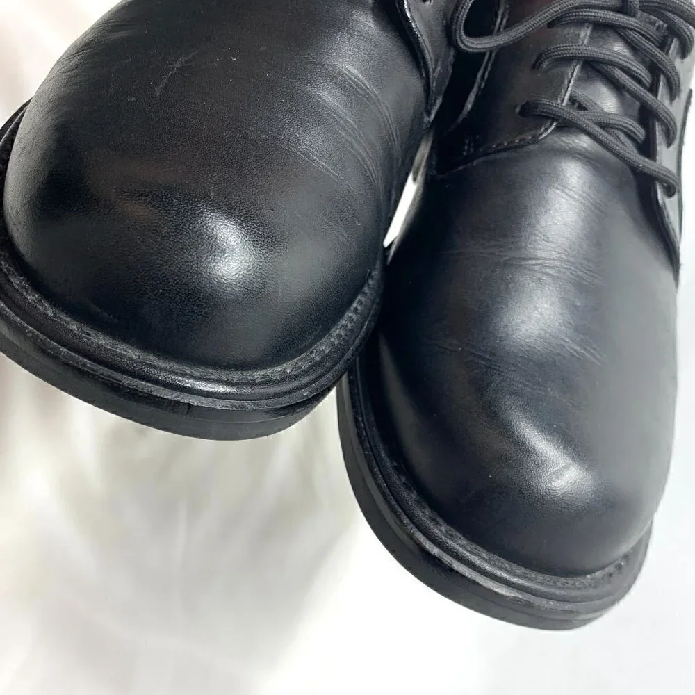 Timberland Men's Oxford Lace Up Shoes Black Leather size 9W